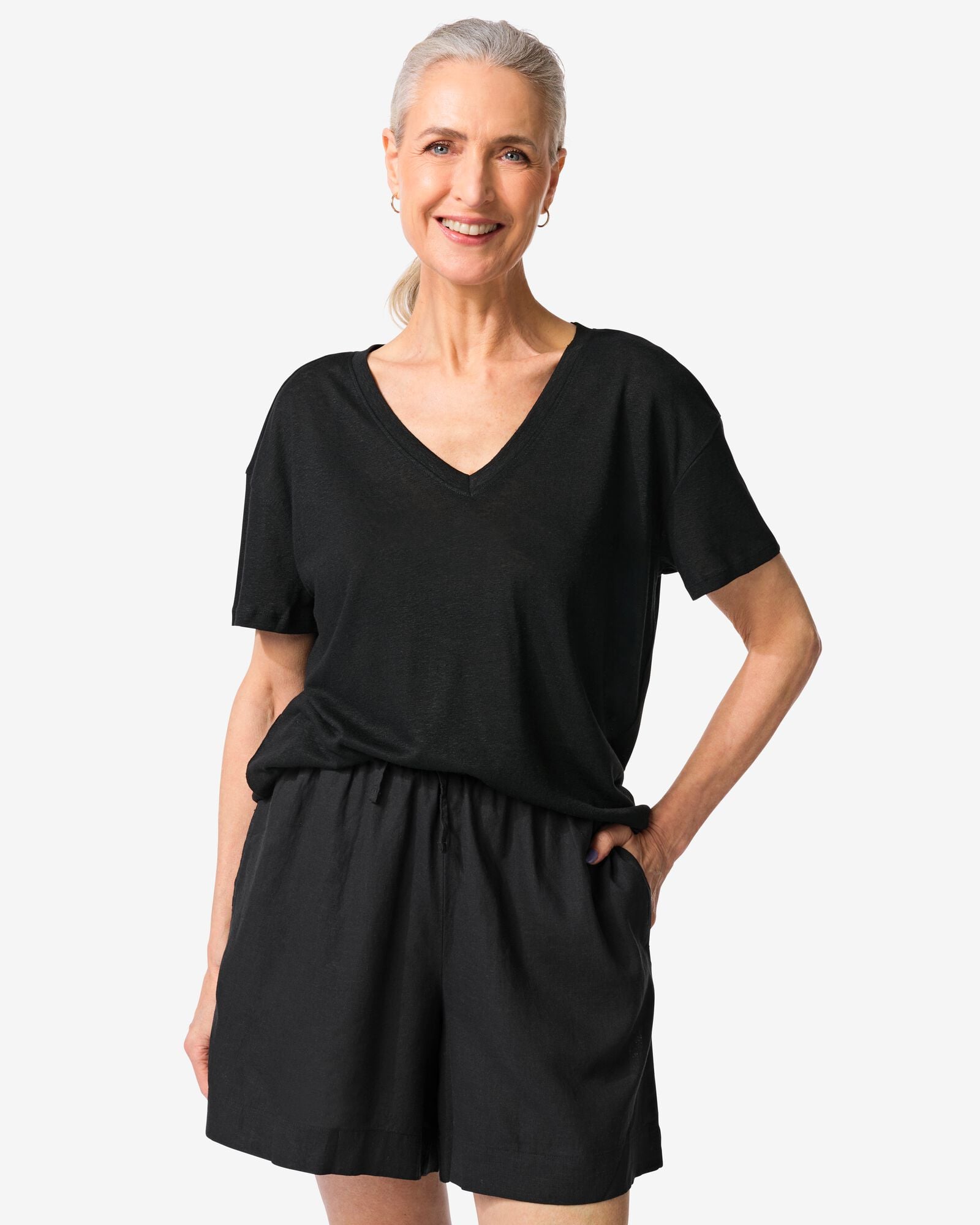 t-shirt femme Evie noir noir - 36263550BLACK - HEMA