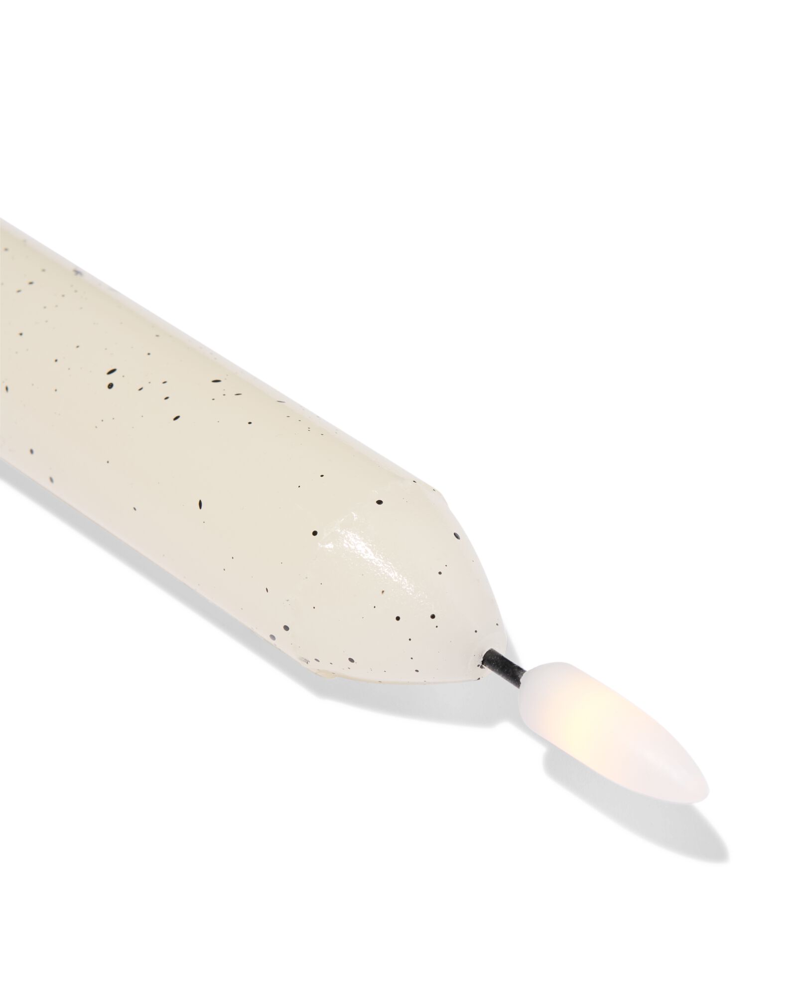 LED-Stabkerze ⌀ 2,3 &times; 29 cm, glatt, gesprenkelt, elfenbeinfarbig - 13550157 - HEMA