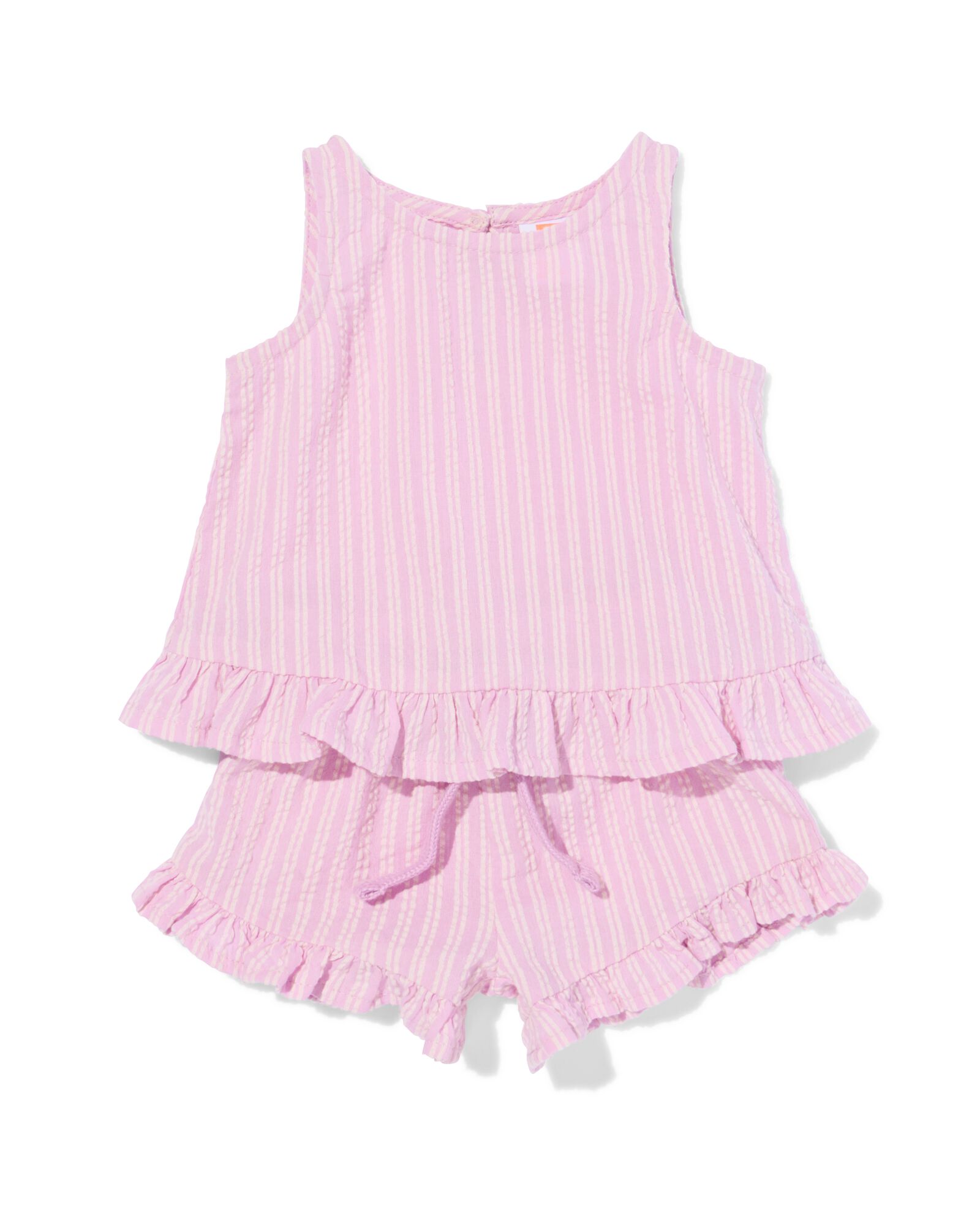 babykledingset seersucker strepen roze roze - 33078270PINK - HEMA