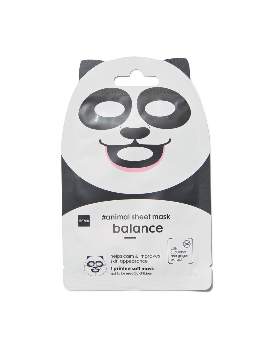 Verpletteren Alternatief bubbel dieren sheetmask panda 15ml - HEMA