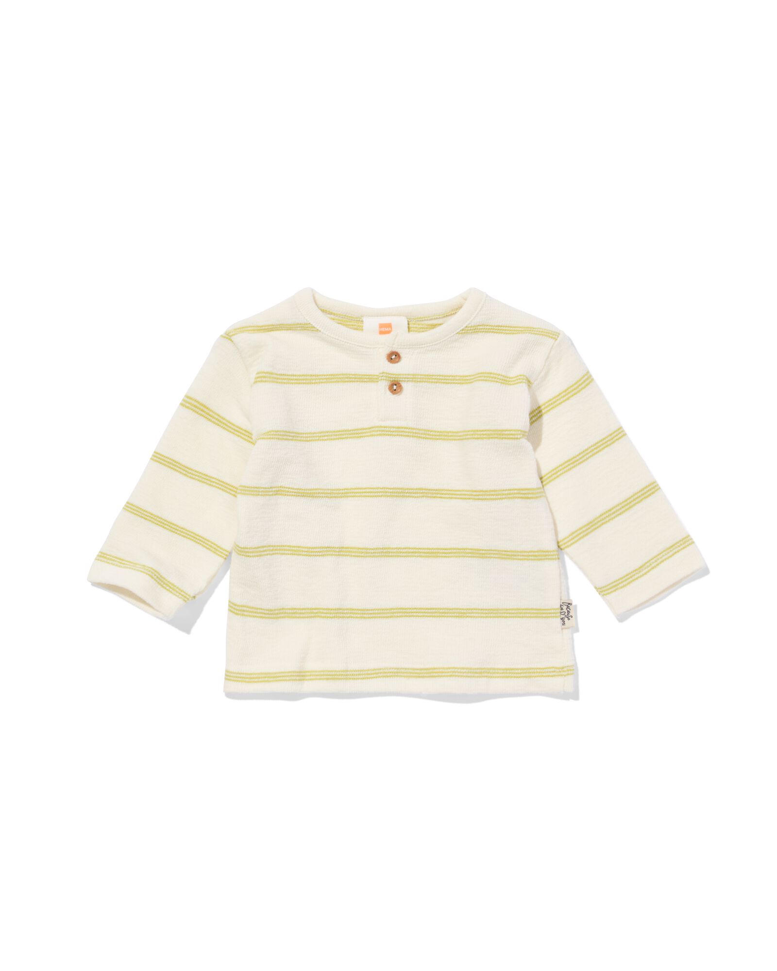 newborn T-shirt strepen ecru ecru - 33446620ECRU - HEMA