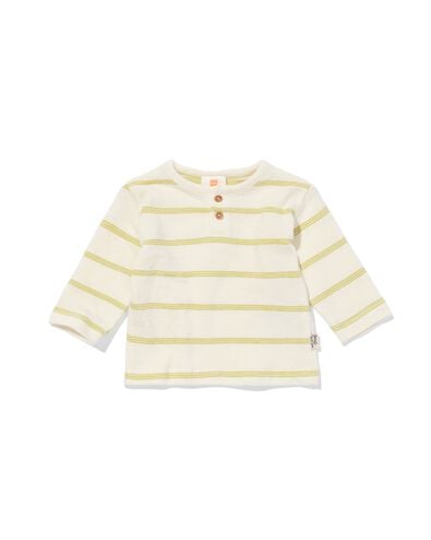 newborn T-shirt strepen ecru ecru - 33446620ECRU - HEMA