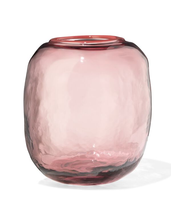 vaas ⌀8.2x21.8cm glas roze - 13325002 - HEMA