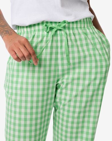 pantalon de pyjama femme coton vert S - 23423921 - HEMA