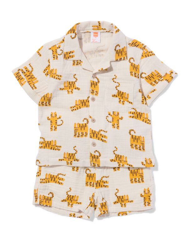 Baby-Bekleidungsset, bequeme Passform, Musselin, Tiger ecru ecru - 33186970ECRU - HEMA
