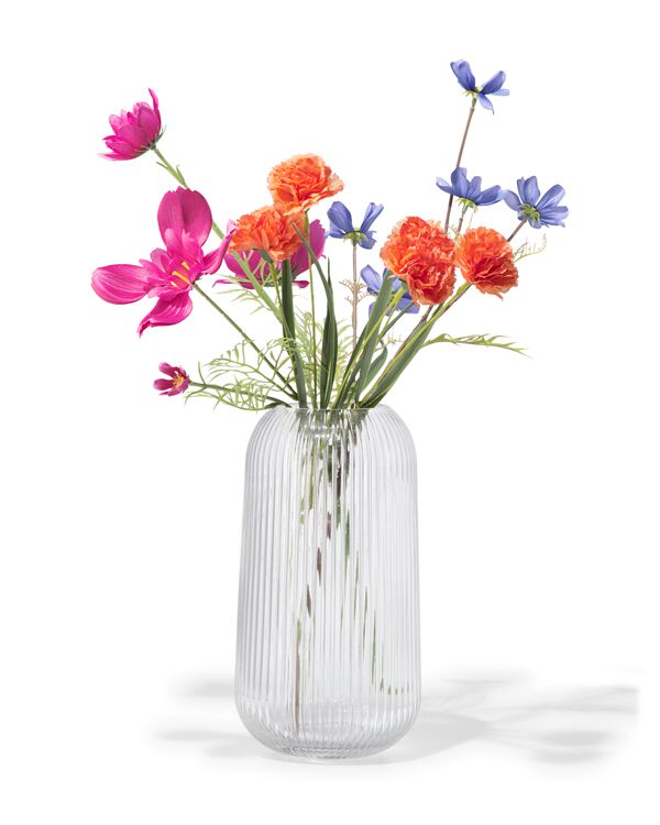 vaas ⌀6.9x27cm glas transparant - 13325000 - HEMA