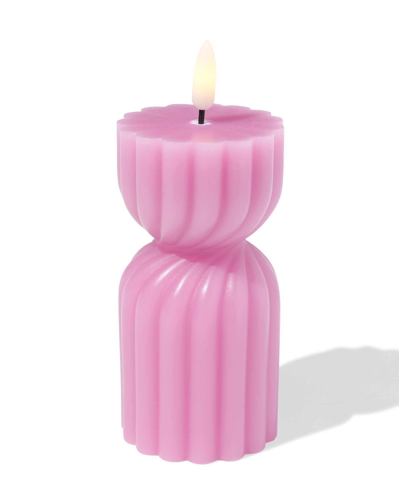 bougie forme led ⌀6,2x15cm diabolo rose - 13550133 - HEMA