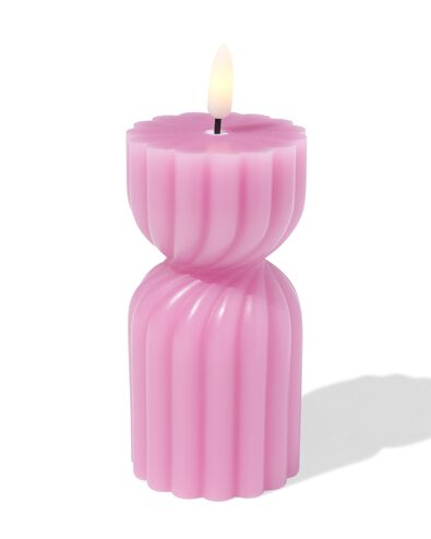 bougie forme led ⌀6,2x15cm diabolo rose - 13550133 - HEMA