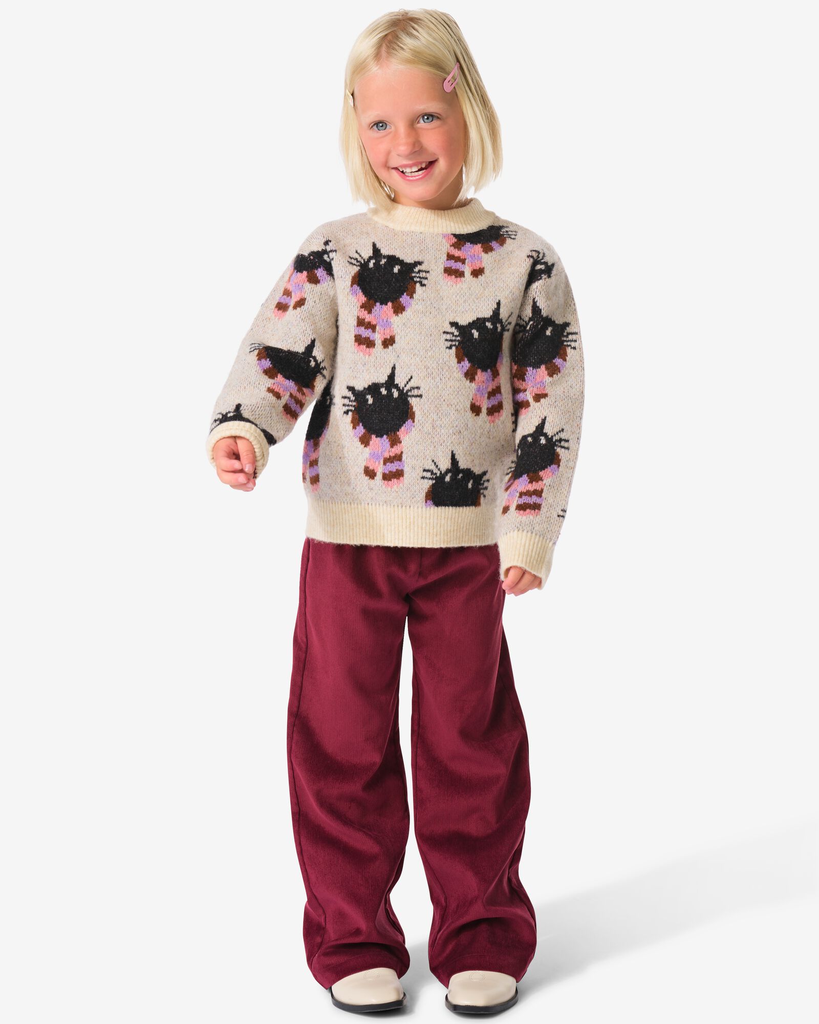 leggings enfant velours corduroy  lie de vin lie de vin - 30828642WINERED - HEMA