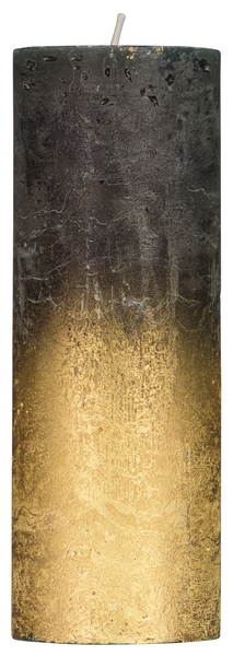 rustikale Kerze, Ø 7 x 19 cm, dunkelgrün/golden dunkelgrün 7 x 19 - 13502783 - HEMA