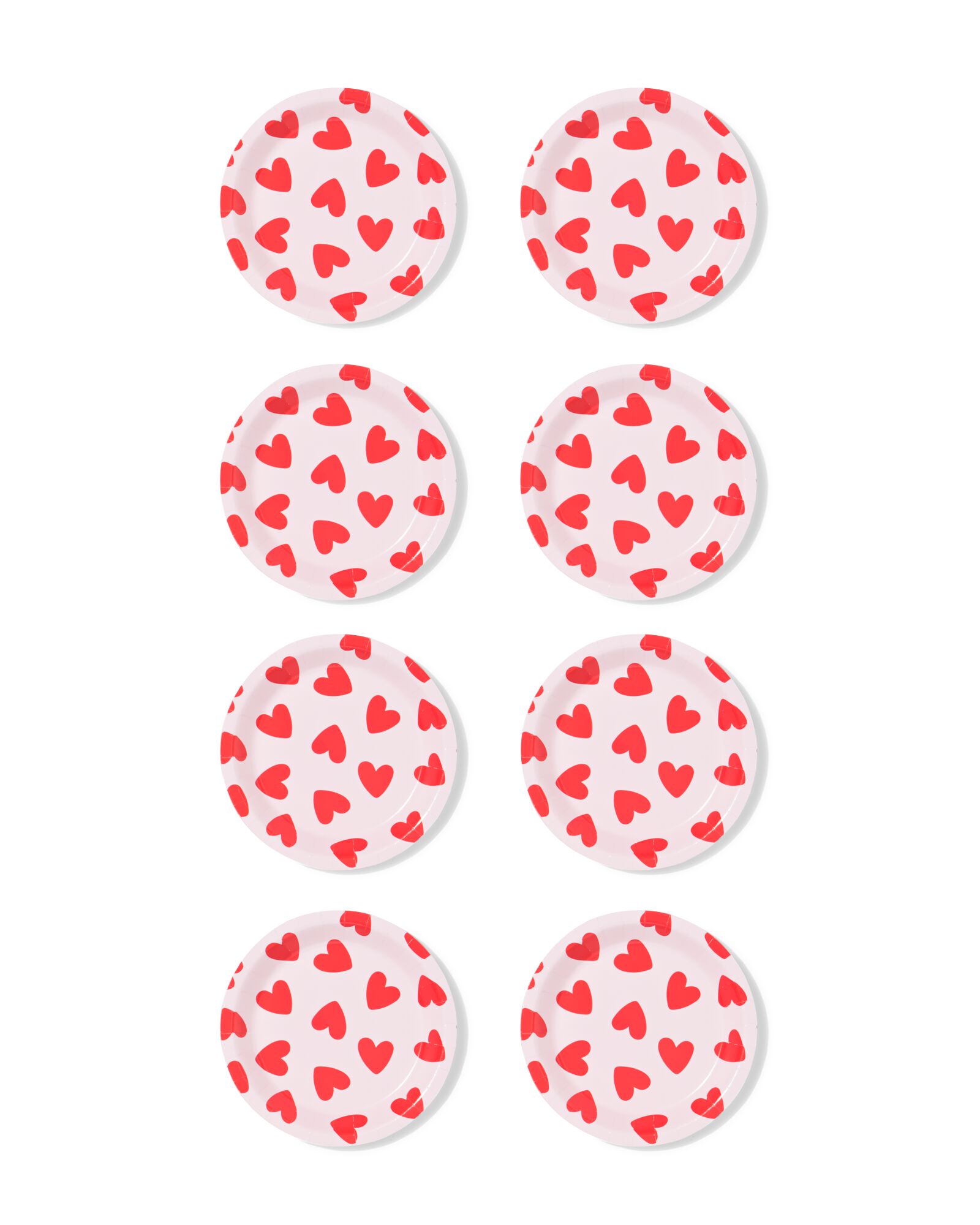 assiettes &agrave; g&acirc;teaux ⌀15,5cm c&oelig;urs en papier - 8 pi&egrave;ces - 14200150 - HEMA