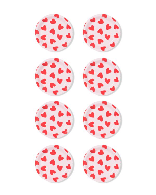 Geb&auml;ckteller ⌀ 15,5 cm Pappe Herzen &ndash; 8 St&uuml;ck - 14200150 - HEMA