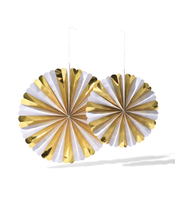 F&auml;cher 45 &times; 45 cm, Papier, Gold-Silber &ndash; 2 St&uuml;ck - 14250013 - HEMA