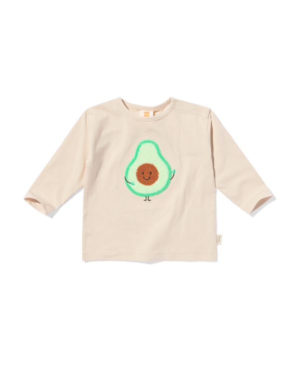newborn T-shirt avocado ecru ecru - 33444620ECRU - HEMA