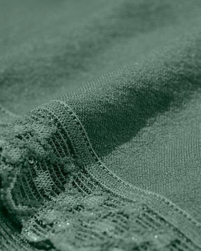 damesslip naadloos micro met kant donkergroen donkergroen - 19611373DARKGREEN - HEMA