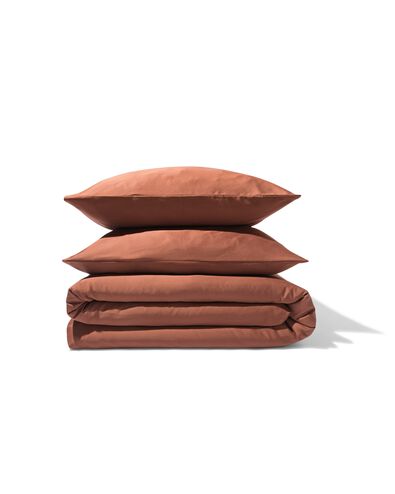 housse de couette 240x200/220 cm coton h&ocirc;tel satin marron - 5700281 - HEMA
