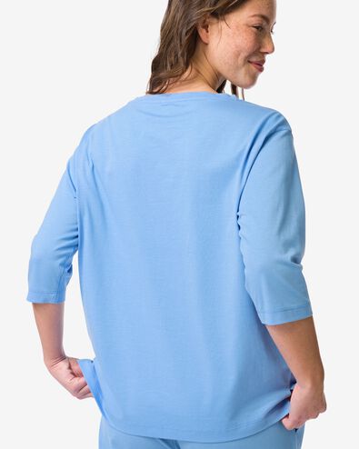 damespyjamatop jersey blauw blauw - 23401640BLUE - HEMA