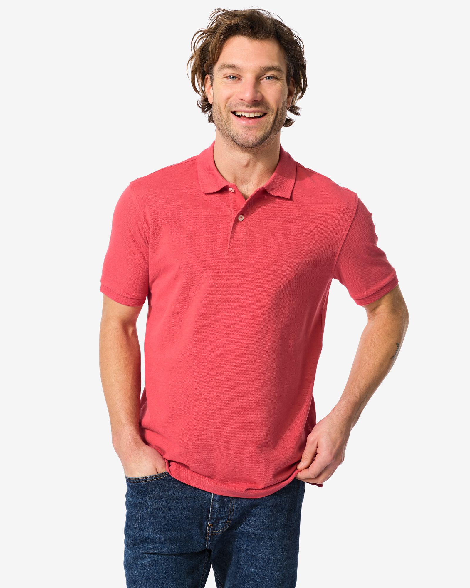 polo homme rouge - 2140360RED - HEMA