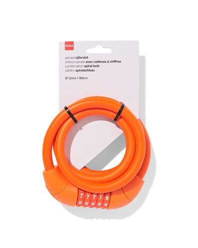 antivol spirale 180 cm &Oslash; 12 mm orange - 41150085 - HEMA