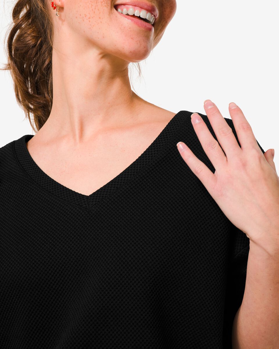 Damen-Shirt Kacey, Struktur schwarz schwarz - 1000030125 - HEMA
