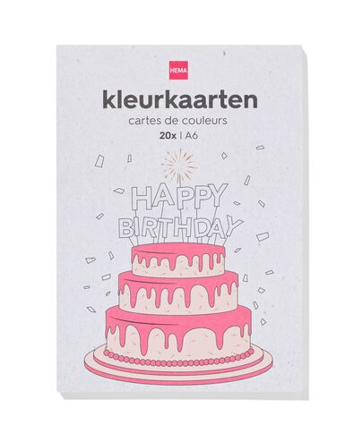 kleurkaarten A6 - 20 stuks - 60702815 - HEMA