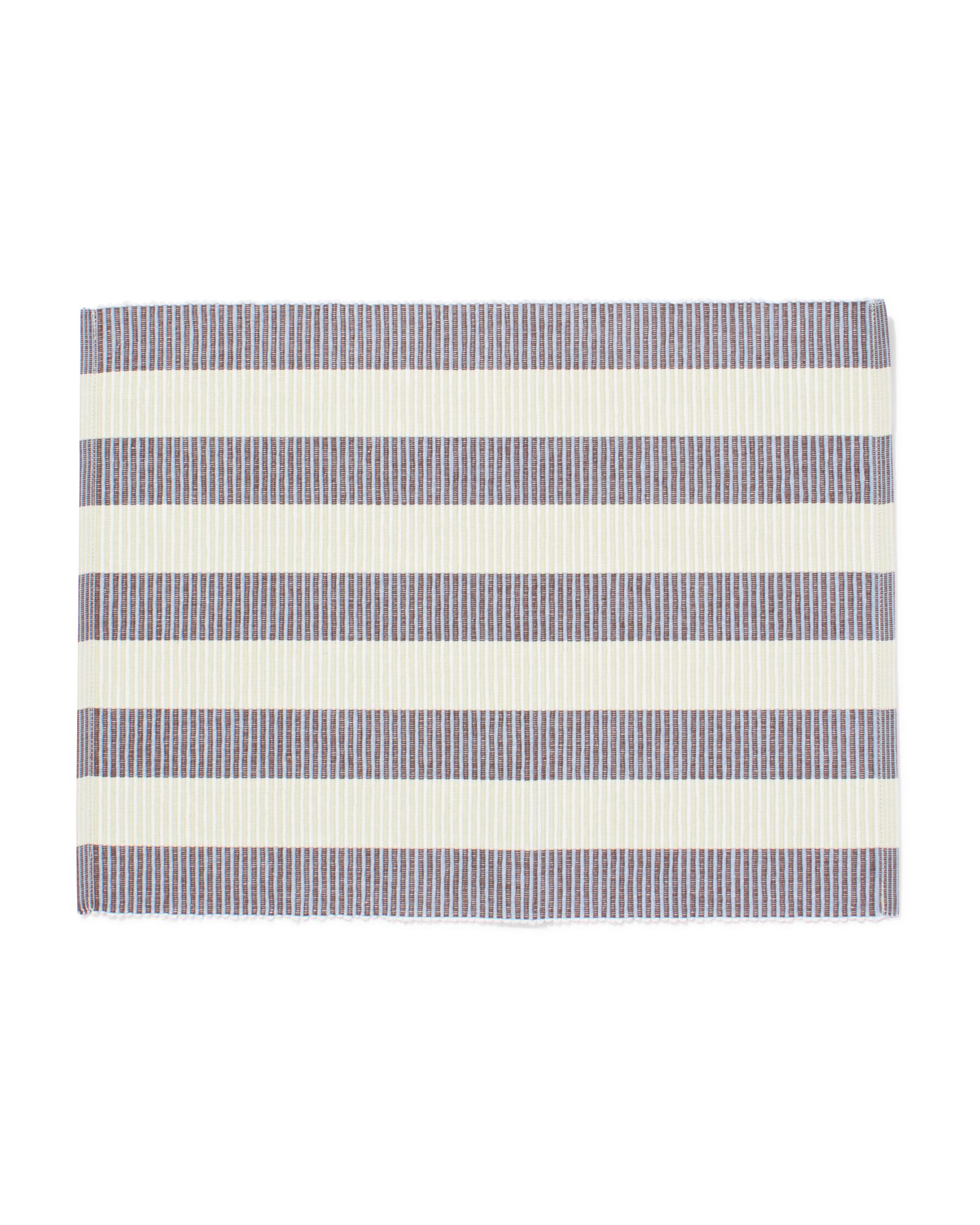 sets de table 35x45cm coton rayures bleu-brun - lot de 2 - 5300148 - HEMA