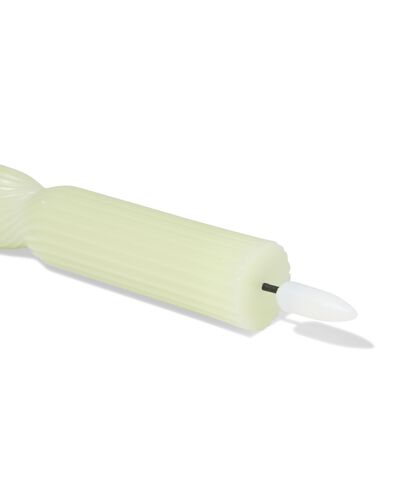 bougie longue LED ⌀2,3x20cm nervur&eacute;e vert clair - 13550137 - HEMA