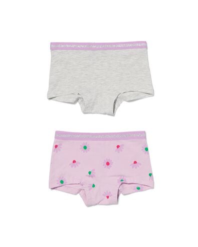 2 boxers enfant en coton/stretch lilas - 19341430LILAC - HEMA