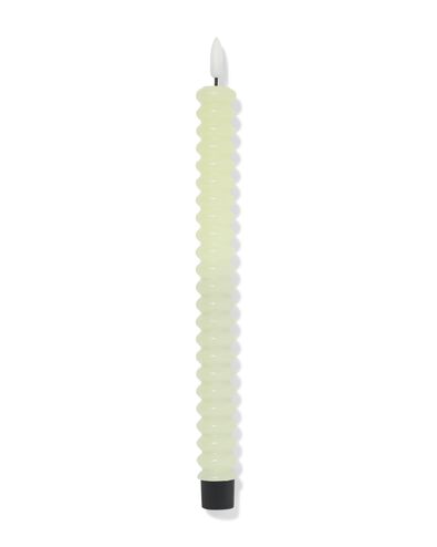 bougie d'int&eacute;rieur LED ⌀2,3x29cm nervur&eacute;e vert clair - 13550125 - HEMA