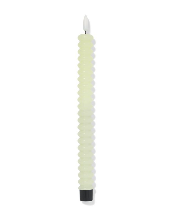led huishoudkaars ⌀2.3x29cm ribbel lichtgroen - 13550125 - HEMA