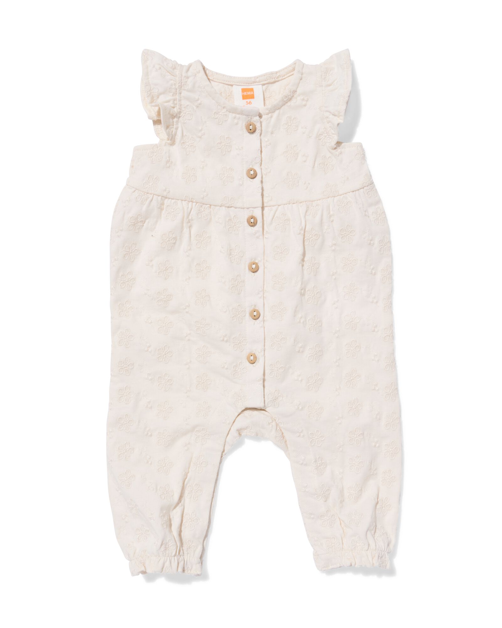 combinaison b&eacute;b&eacute; jersey brod&eacute;e blanc cass&eacute; blanc cass&eacute; - 33454720OFFWHITE - HEMA