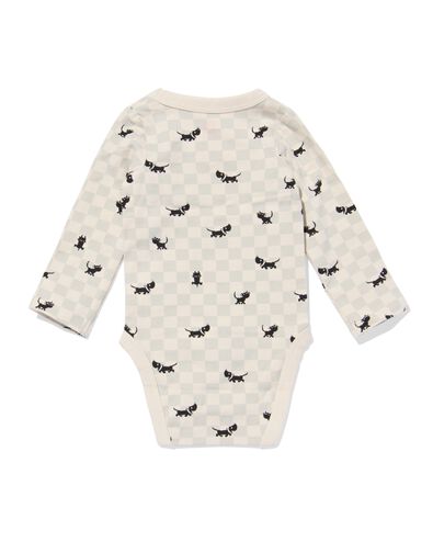 Takkie newborn meegroei overslagromper ruiten &eacute;cru &eacute;cru - 33445820ECRU - HEMA