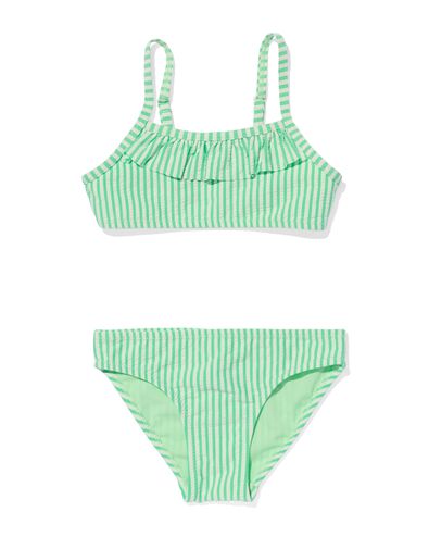 kinder bikini met strepen groen 146/152 - 22299632 - HEMA