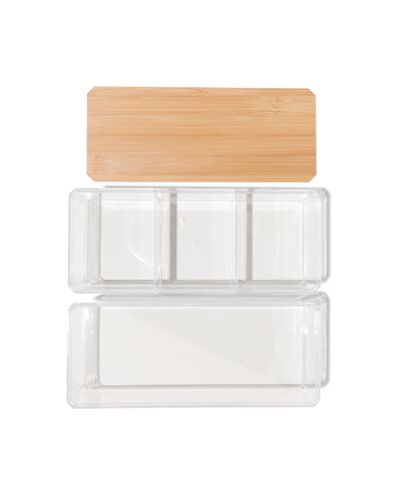 double organiseur transparent avec couvercle 9x12.5x12.9 - 80330011 - HEMA