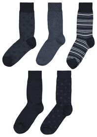 5er-Pack Herren-Socken, grafisch gemustert dunkelblau dunkelblau - 1000023337 - HEMA