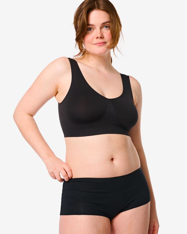 2 shorties femme coton stretch noir noir - 1000030352 - HEMA