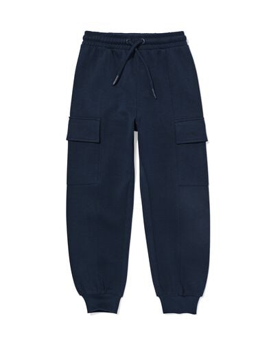 kinderbroek cargo regular fit donkerblauw donkerblauw - 30711808DARKBLUE - HEMA