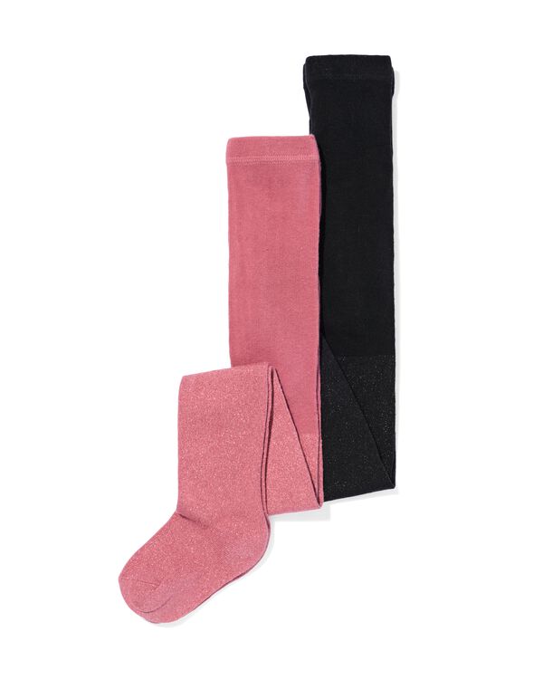 collants enfant paillet&eacute;s - 2 pi&egrave;ces rose fonc&eacute; - 4310540DARKPINK - HEMA