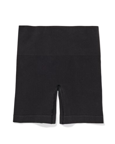licht corrigerende biker hoge taille naadloos katoen zwart zwart - 21550200BLACK - HEMA