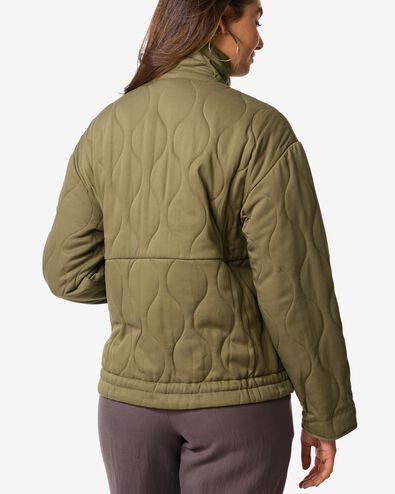 damesjas Jina gewatteerd donkergroen donkergroen - 36207430DARKGREEN - HEMA