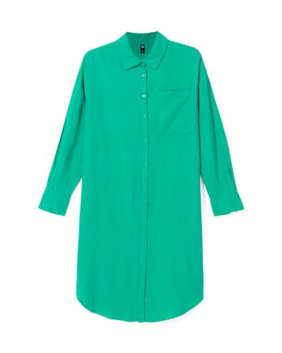robe chemise femme Lizzy avec lin vert L - 36249548 - HEMA