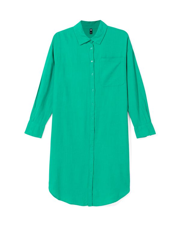 Damen-Hemdblusenkleid Lizzy, mit Leinen grün grün - 36249545GREEN - HEMA