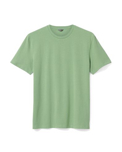 heren t-shirt regular fit o-hals groen M - 2114041 - HEMA