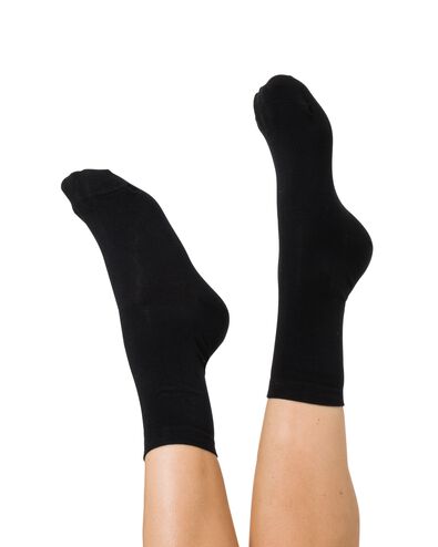 3er-Pack Damen-Socken, Biobaumwolle schwarz - 1000025214 - HEMA