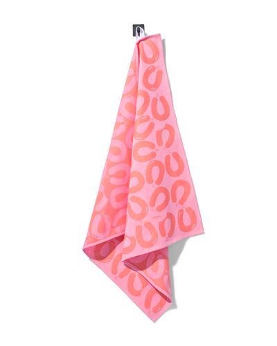 theedoek 65x65cm katoen rookworst roze - 5440008 - HEMA