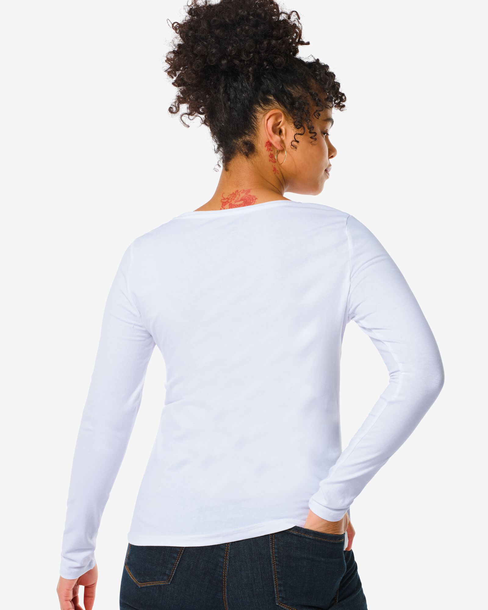 Basic-Damen-T-Shirt weiß weiß - 1000005478 - HEMA