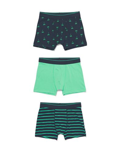 3 boxers enfant en coton/stretch bleu - 19292030BLUE - HEMA