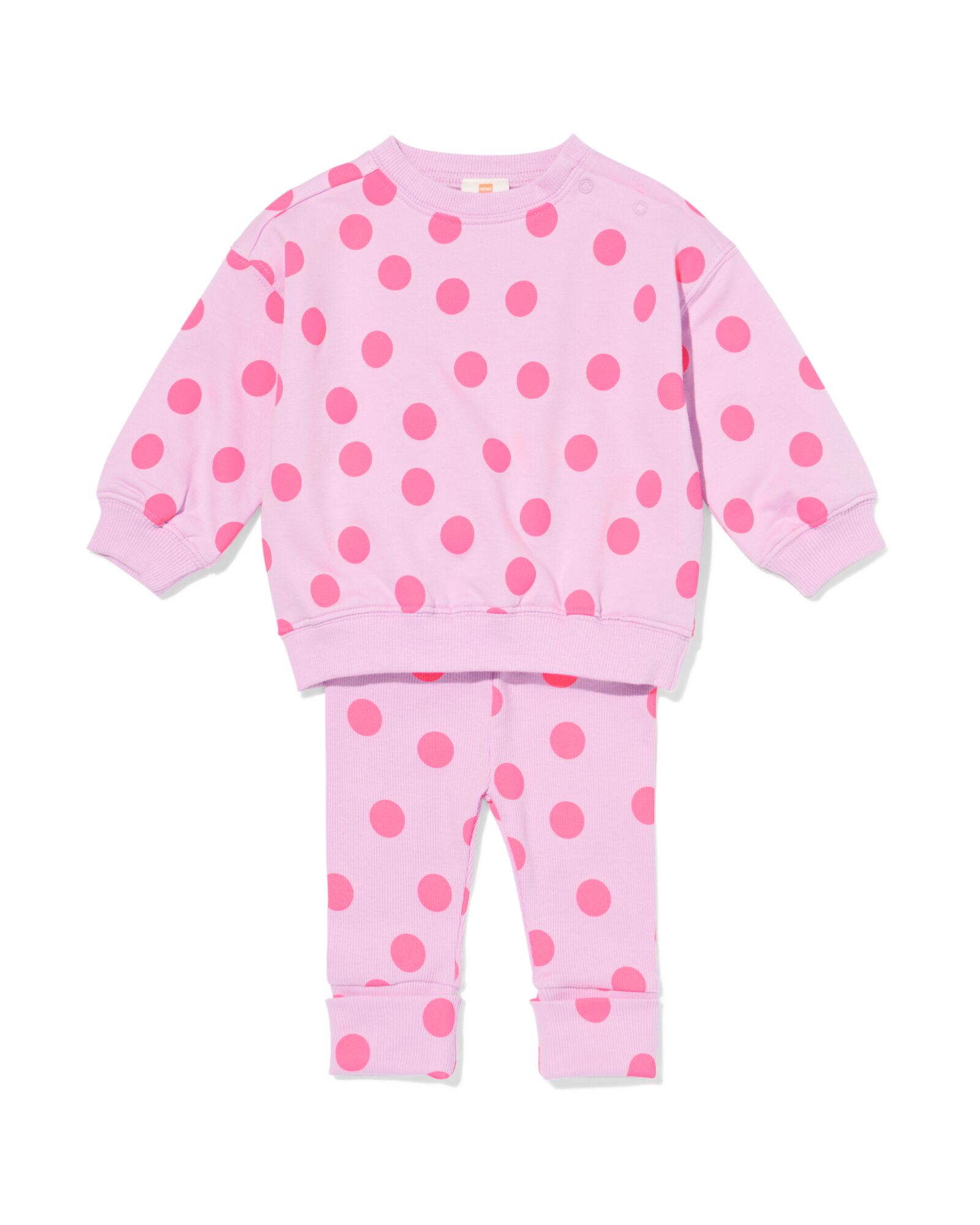 babykledingset comfy fit rib stippen paars (paars)
