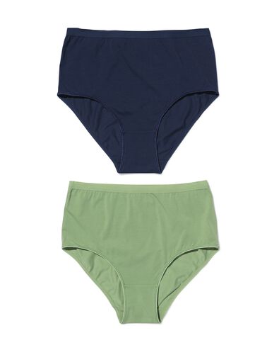 dames tailleslips katoen - 2 stuks groen groen - 19602134GREEN - HEMA