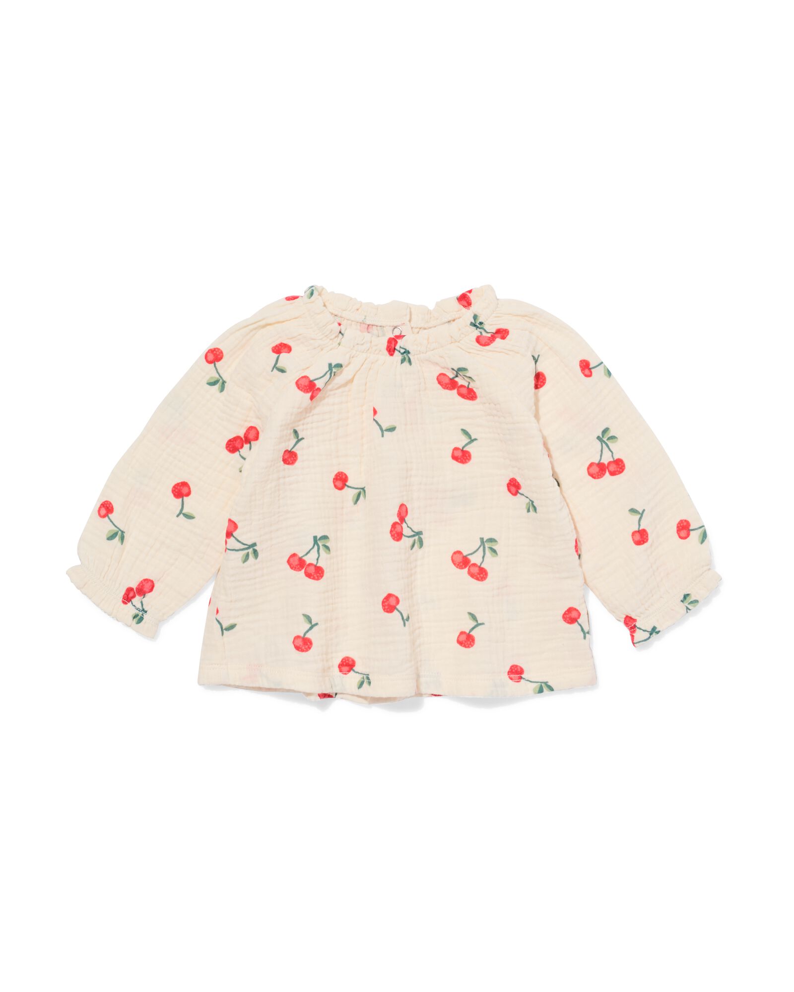 Newborn-T-Shirt aus Musselin mit Kirschen ecru - 33420020ECRU - HEMA